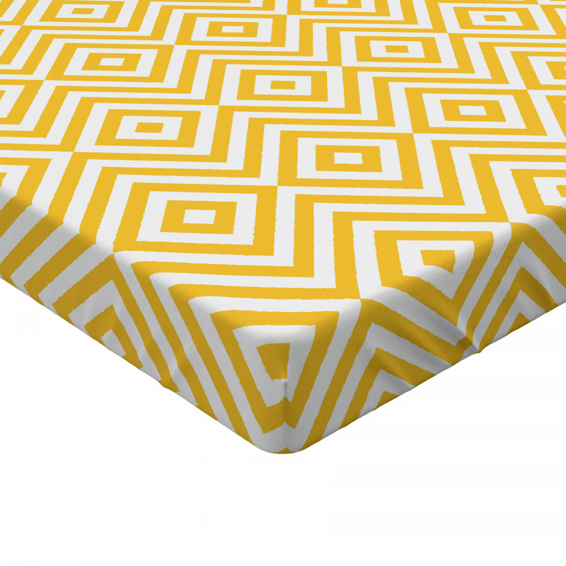 Microfiber Geometric Fitted Sheet, Queen Fitted Sheet