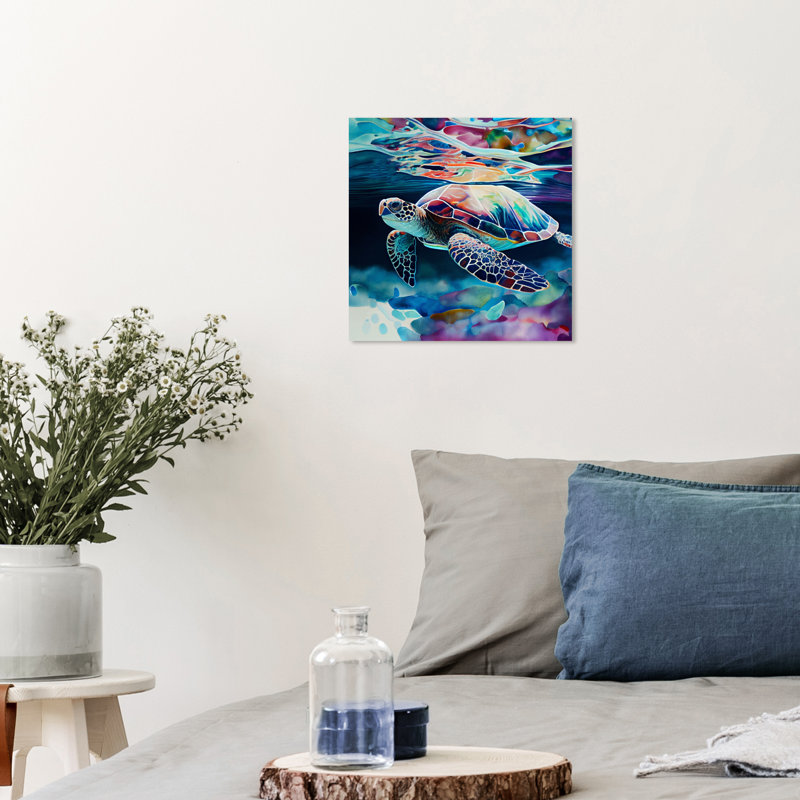 «Sea Turtle II», impression sur toile tendue, L 12 po x H 12 po x P 0,8 po
