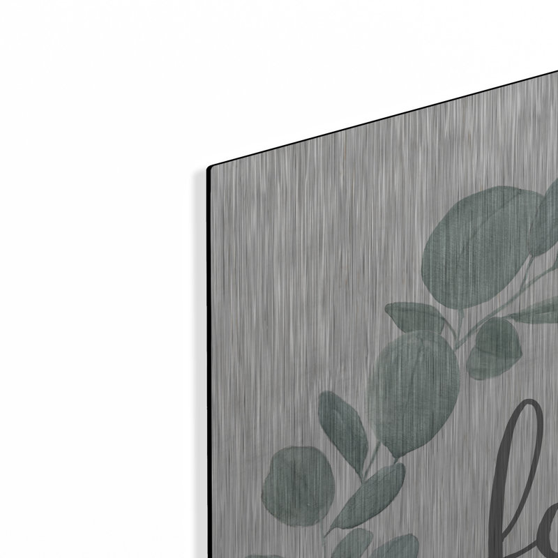 «Family Forever Eucalyptus Wreath» par Kate Sherrill, art mural en métal, H 36 po x l 36 po