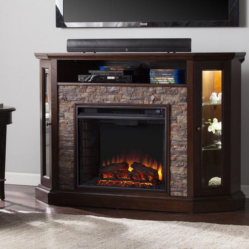 Vadstena TV Stand Fireplace for TVs up to 58" Fireplace, Espresso