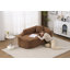 Chaise longue moderne en chenille courbée moderne avec assise profonde, canapé-lit convertible, idéale pour le salon et la chambre à coucher.-1338071890
