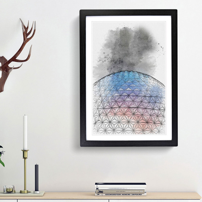 Colours of Epcot in Florida in Abstract - Picture Frame Graphic Art Print, Black Framed, 87cm H x 62cm W x 2cm D