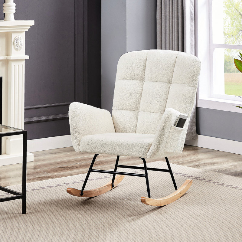 Fauteuil berçant crème blanc Teddy