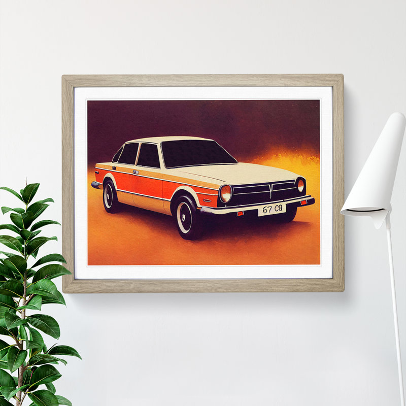 Classic Car - Framed Print, 46cm H x 64cm W x 2cm D, Oak Framed