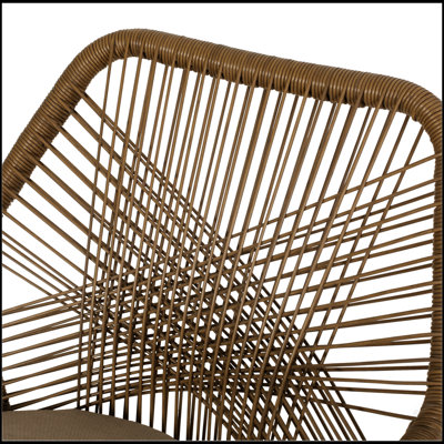 Fauteuil club de salle à manger en osier avec coussins durables et résistants à l'eau RUSSELL