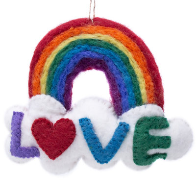 Ornement suspendu Rainbow Love Cloud