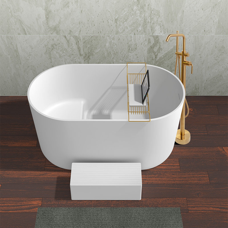 Gemelli 53.25'' L Freestanding Soaking Bathtub, Gloss White