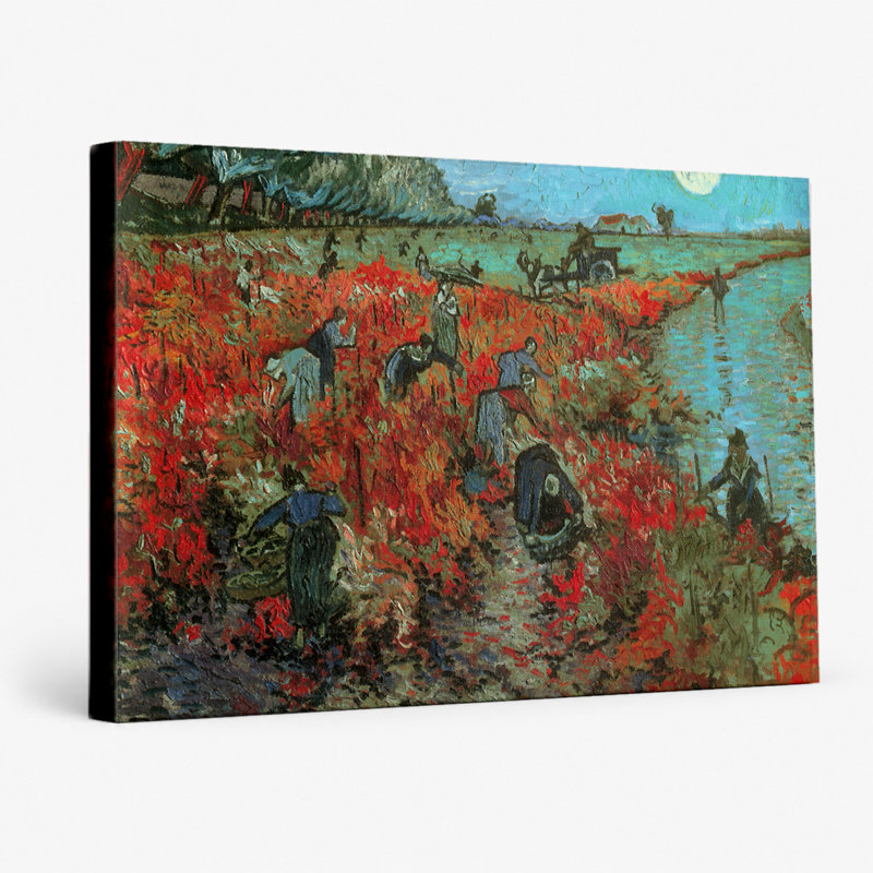 The Red Vineyard (1888) - Art mural sur toile paysage, 14" W x 11" H