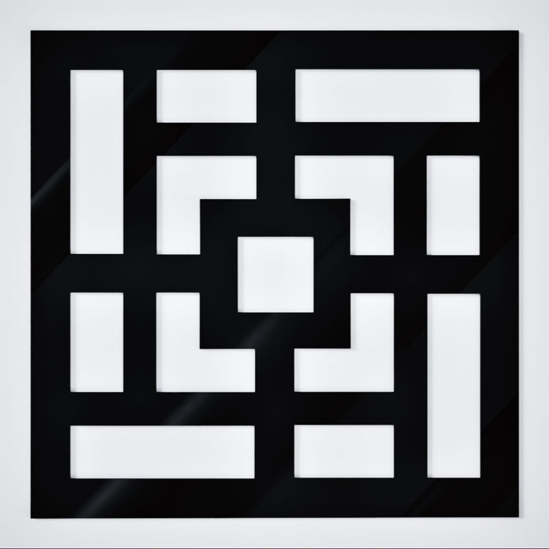 Monessen Decorative Fretwork Acrylic Wall Panels, Large, 23 3/8"W x 23 3/8"H x 1/8"T, Black, 23.38" H x 23.375" W x 0.125" D