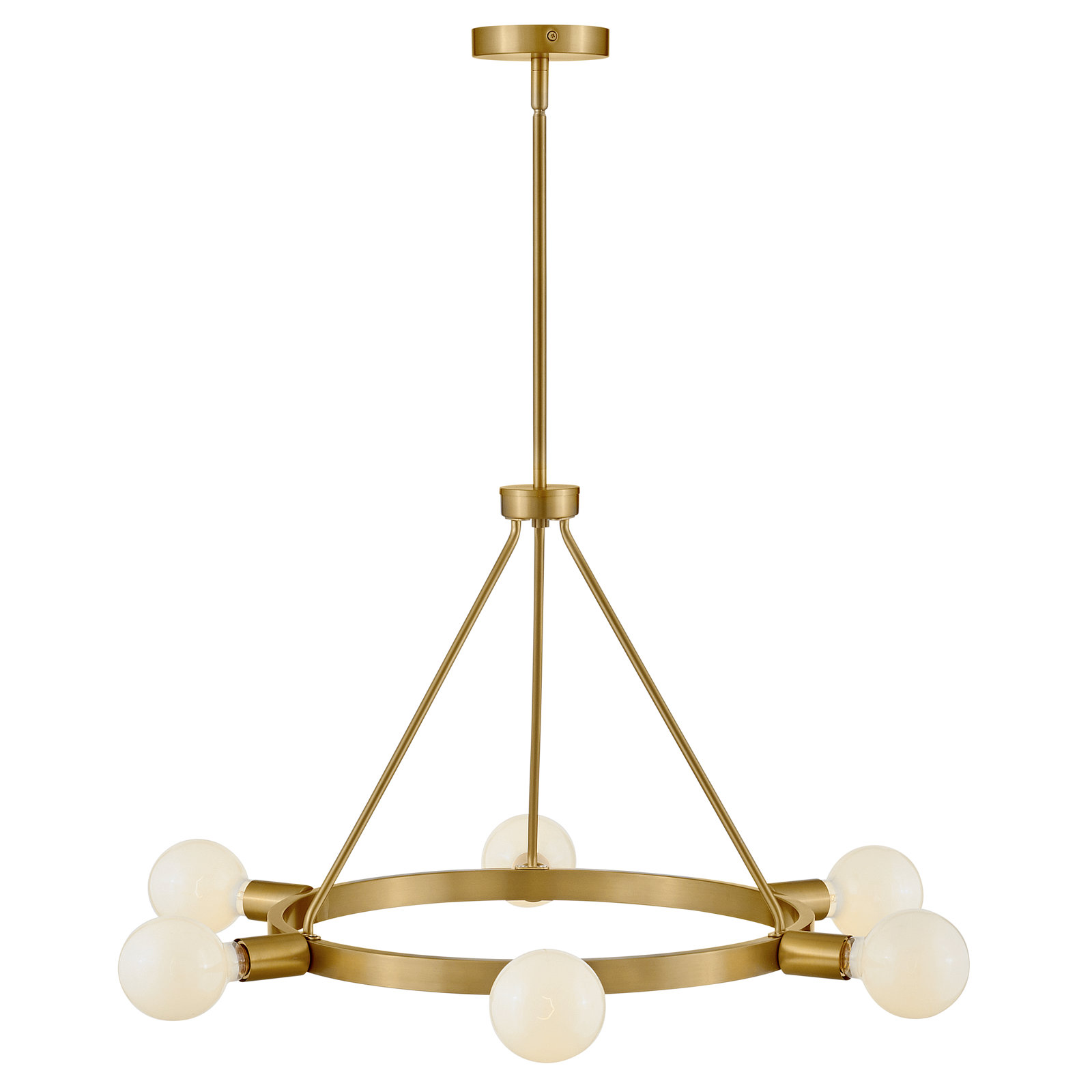 Chianti 6 - Light Metal Chandelier, Lacquered Brass