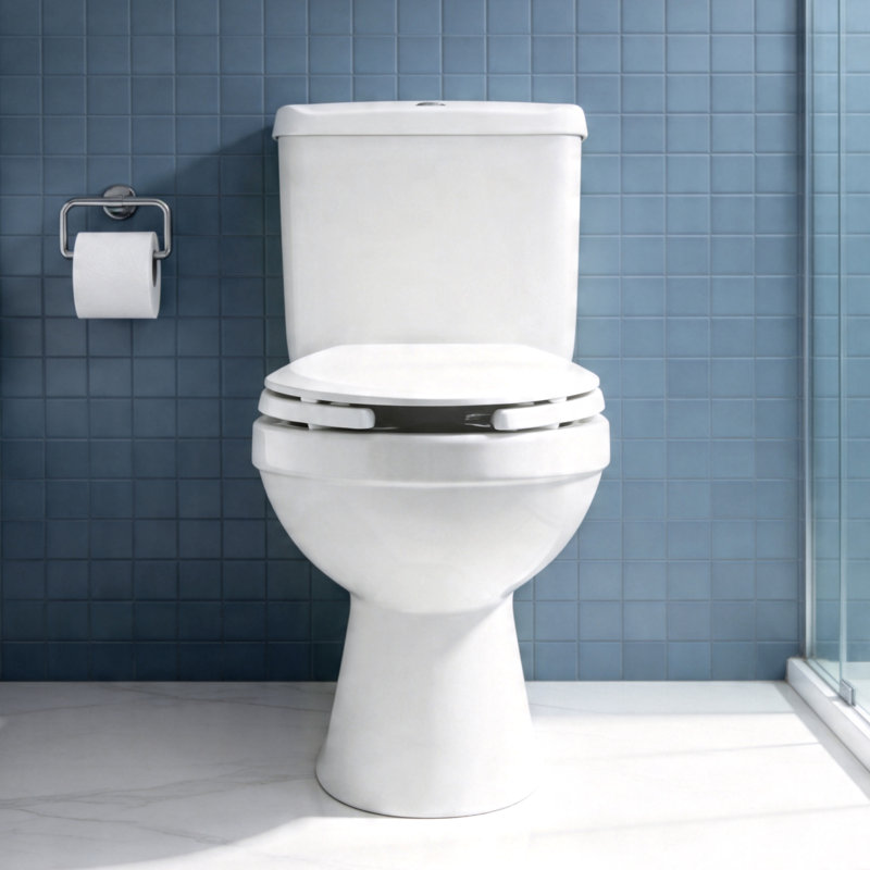 Elongated Open Front Slow Close Toilet Seat with Lid