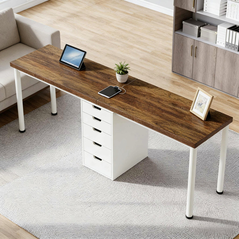 Bureau d'ordinateur, bureau pour deux personnes, bureau de travail