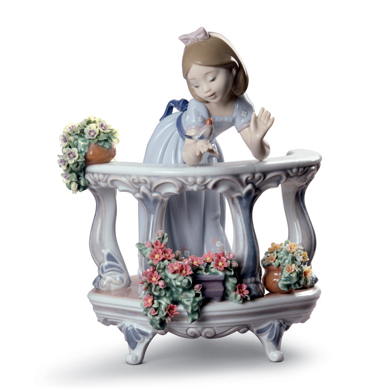 Morning Song Girl Figurine, Light Blue