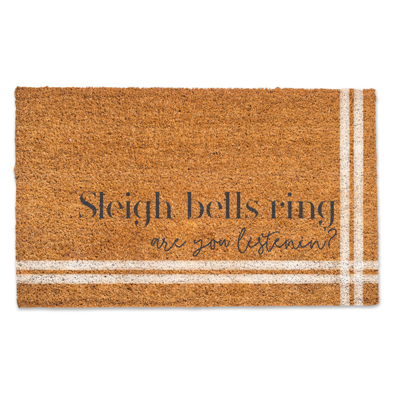 Sleigh Bells Ring Coir Door Mat