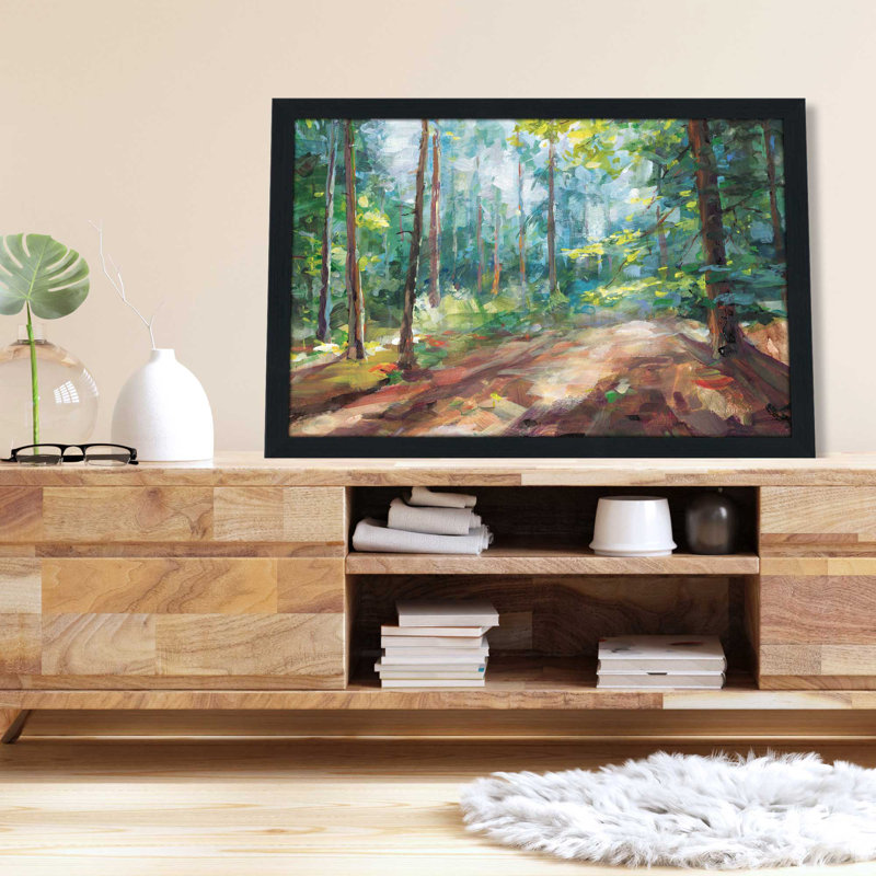 Woodland Reverie - Peinture, L 39,5 po x H 27,5 po, Cadre noir