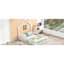 Lit double pleine grandeur avec garde-corps, bois blanc - pièce décorative essentielle pour garde-corps rustique