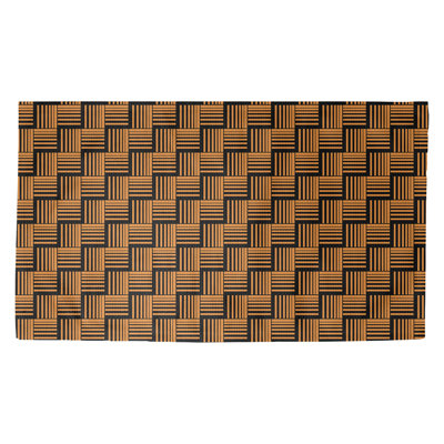 Rayures tressées oranges Tapis décoratif