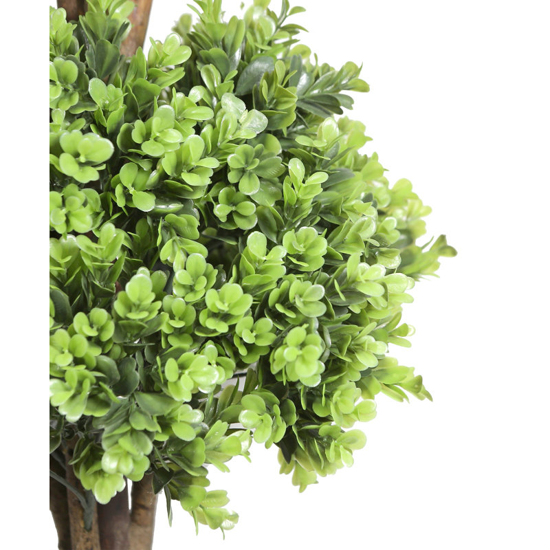 Artificial Potted Boxwood Double Ball Topiary 35in