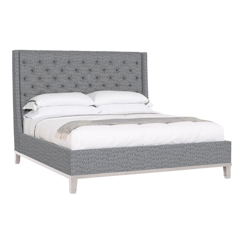 Michael Weiss Upholstered Wingback Bed, Worthy Snow, Dove Gray