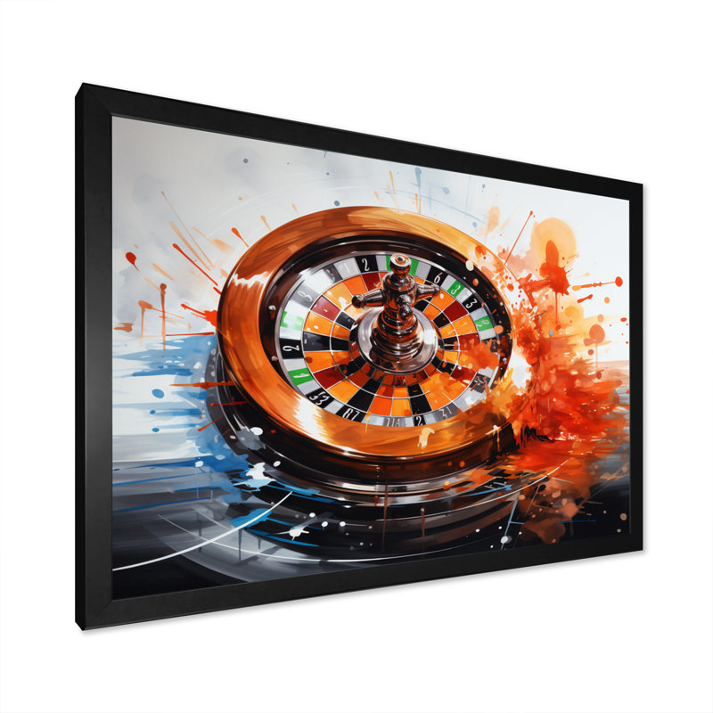 «Casino Royale Roulette II», reproduction sur toile, H 30 po x l 40 po x P 1,5 po, Cadre simple noir