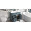 Meuble-lavabo autoportant de 36 pouces, bleu, bois massif et construction, lavabo en céramique avec trop-plein, tiroirs d'armoire, système de glissières, armoire bleue facile à nettoyer, cadre, panneau, évier,