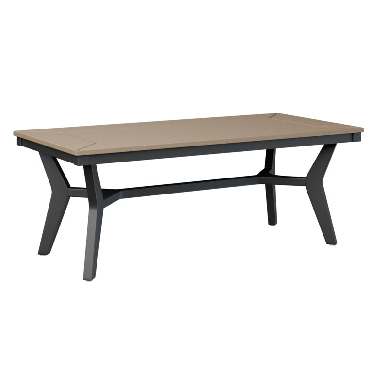 Berlin Gardens Mayhew Rectangular Coffee Table, Black, Weatherwood