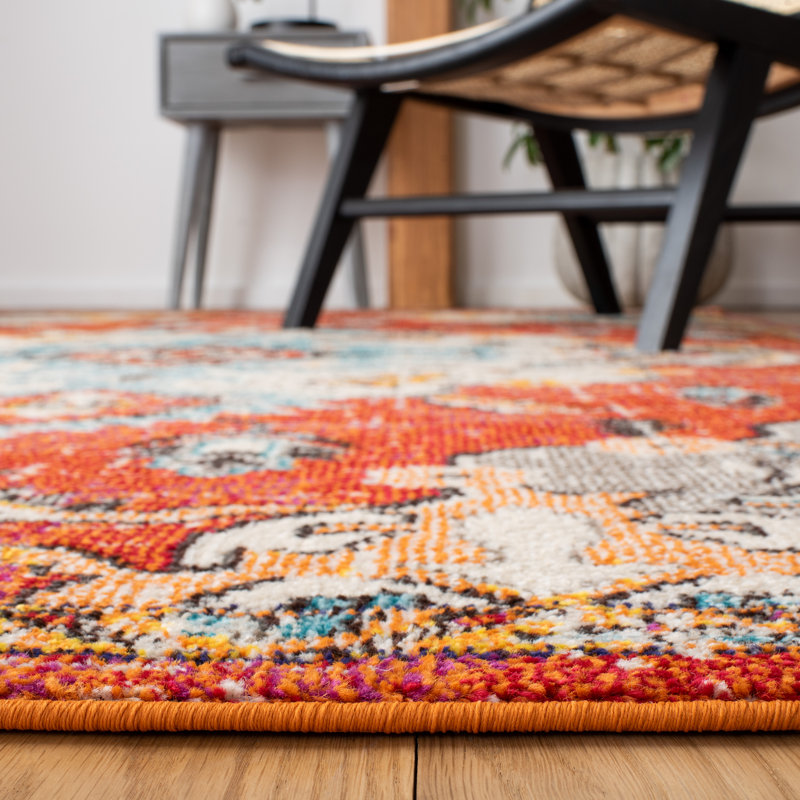 Kathryn Oriental Orange Area Rug, Rectangle 3' x 5'