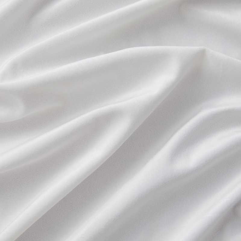 Pleze Velvet Semi Sheer Curtain Pair, White, 54" W x 96" L