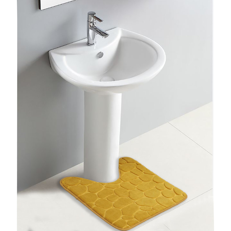 Yellow Mustard Memory Foam U-Shaped Contour Bath Rug