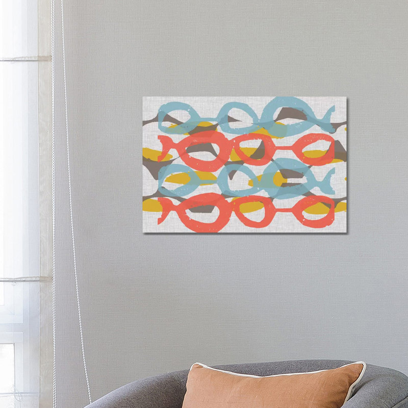 Mid Century Pattern II 1 Piece Wrapped Canvas Painting, 66.04 cm H x 45.72 cm W x 1.91 cm D