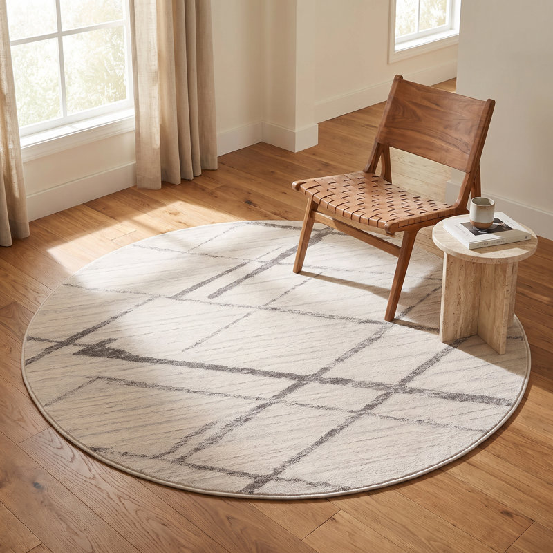 Kymiere Abstract Indoor Rug, Round 5'3"