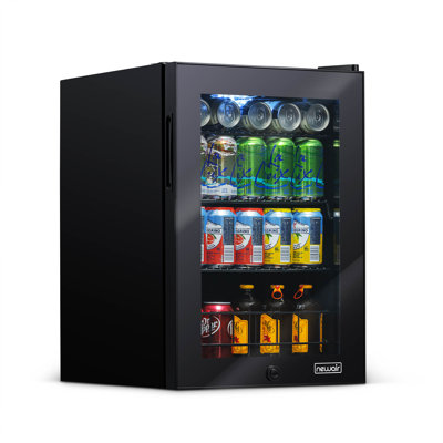 NewAir Freestanding Beverage Fridge with 7 Temperature Settings and Adjustable Shelves in Onyx Black