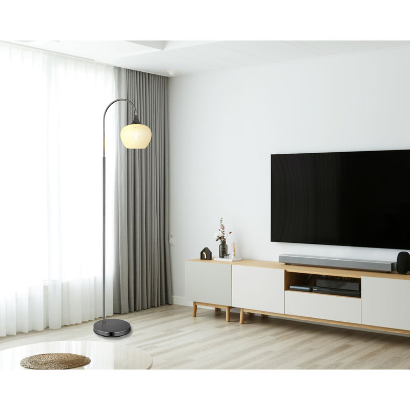 150cm Traditional Floor Lamp, Matte Brushed Nickel, Gold