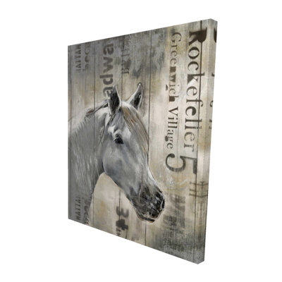 Cheval blanc rustique - Toile de ferme pour la décoration intérieure