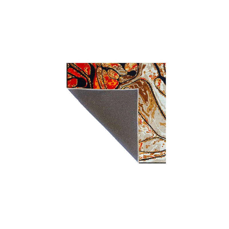Tapis orange lavable à motif tissé orange, Tapis de couloir 2 pi 6 po x 6 pi 7 po inclus