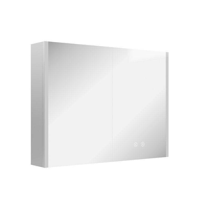 Deervalley LED Bathroom Mirror With Stepless Dimmable Wall Mirrors With Anti-Fog, Dimmer, Bluetooth Speaker, Double Doors,Memory Vanity Mirror With 3 Color Modes