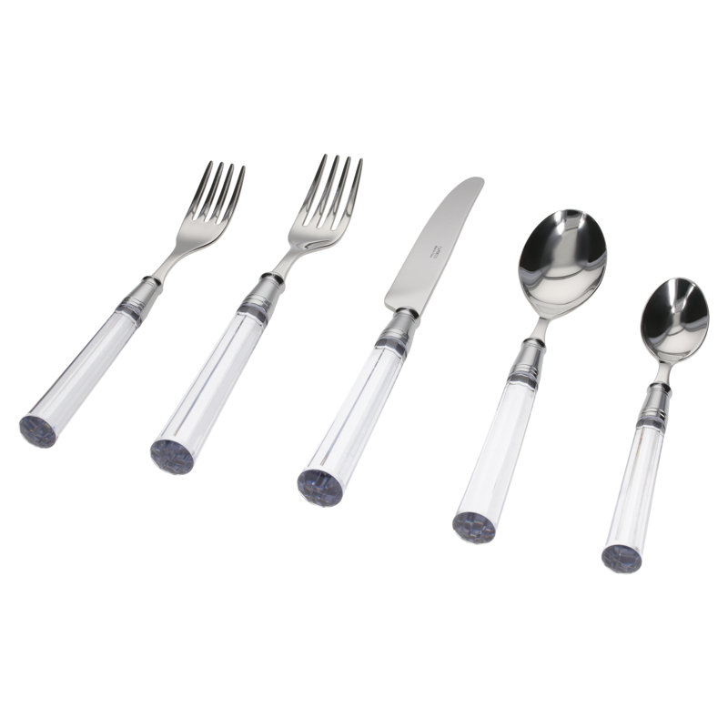 BIA Cordon Bleu Doric 5 Piece 18/10 Stainless Steel Flatware Set, Service for 1
