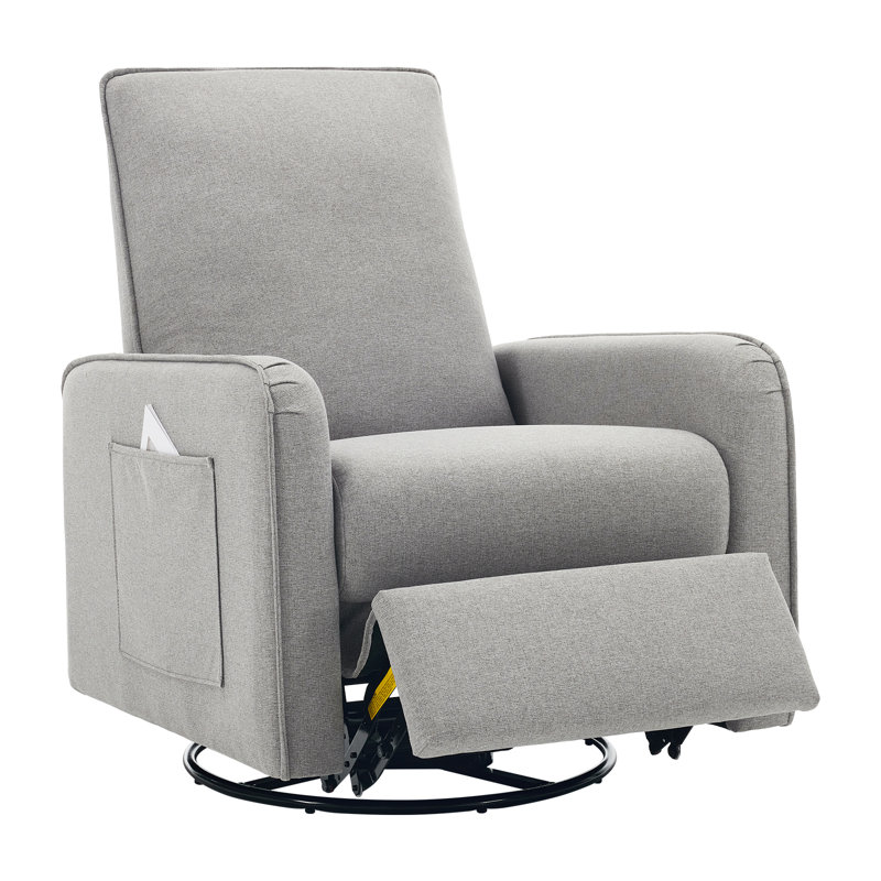 Fauteuil oscillant inclinable manuel pivotant avec poche latérale, Gray