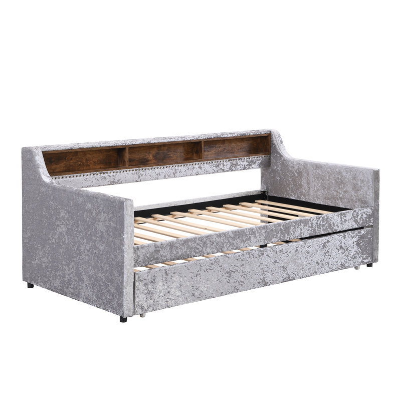 Lit de jour avec couchette Delaya, Gris