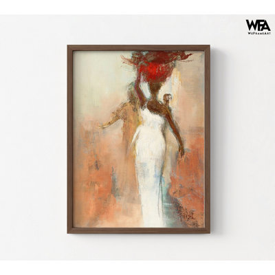«Silhouettes Africaines I» par Chantal Parise, reproduction de peinture à l'huile encadrée, reproduction d'art africain, art mural féminin