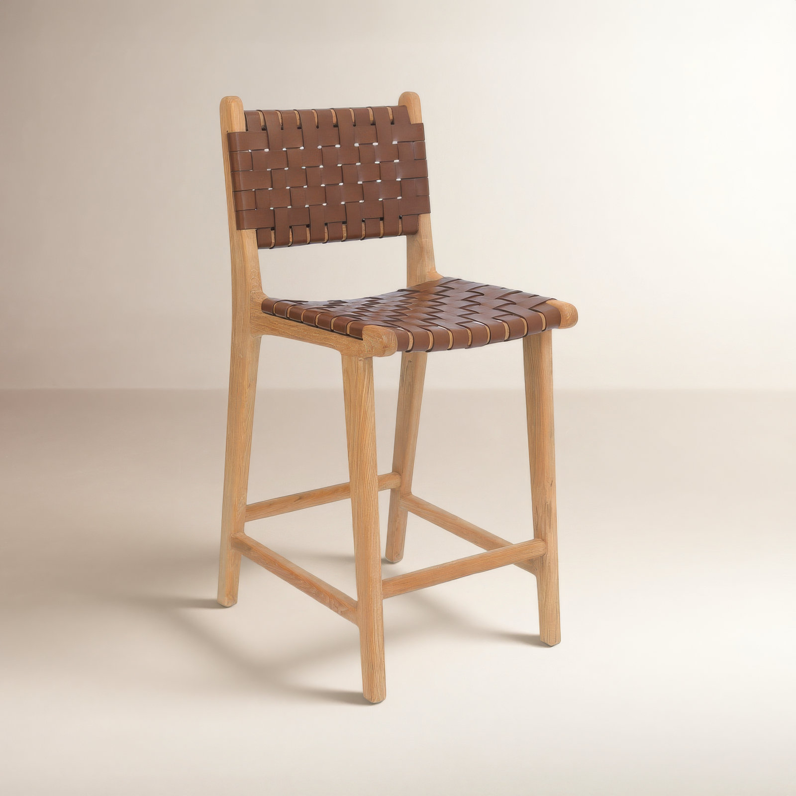 25" Bar Stool, Brown/Natural