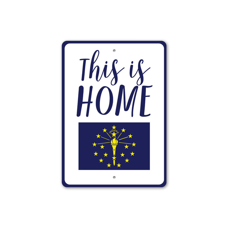 Plaque en aluminium Indiana Home, H 18 po x l 12 po x P 0,06 po