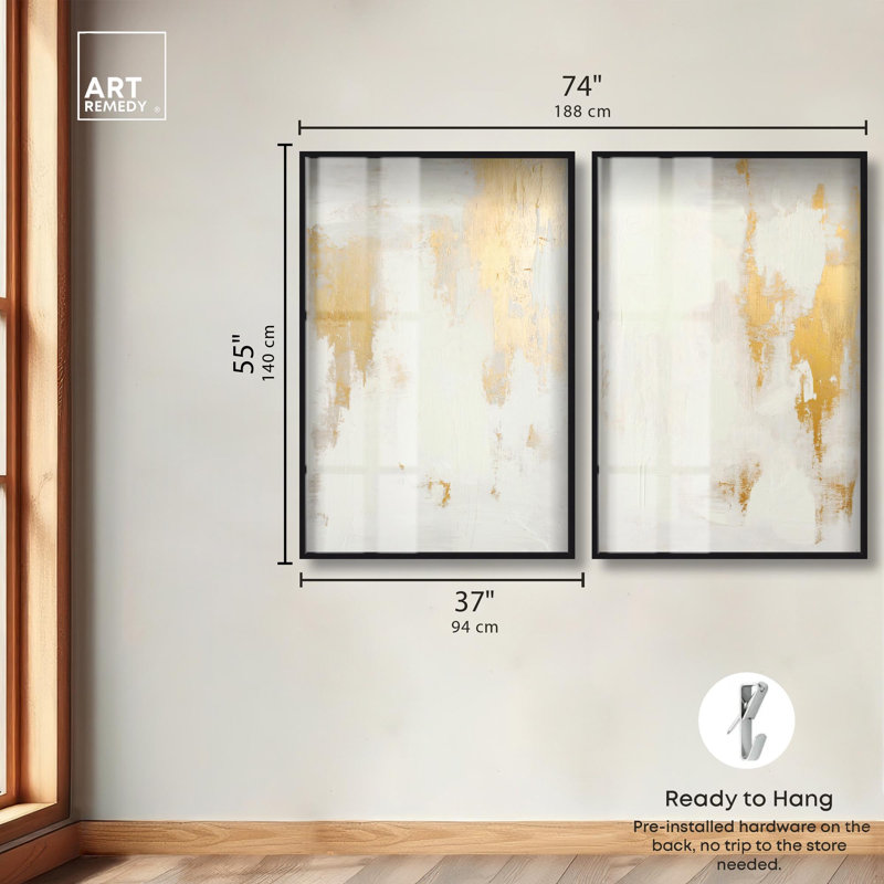 Tranquility pair Gold Art , H 55 po x l 37 po, Noir
