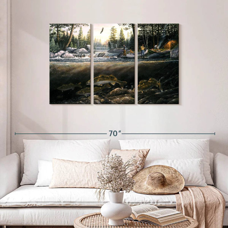 Brampt Fishing The Falls, 28" H x 45" W