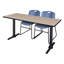 Neyland Cain T-Base training table and 2 Zeng stackable chairs-32520316-32520304-32520305