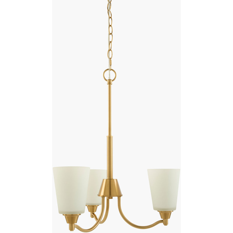 Ellison Chandelier, Brass, White