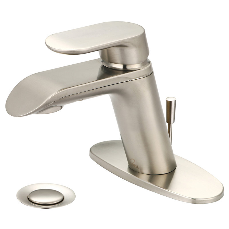 I1 Single-Hole Bathroom Faucet with Drain Assembly, Brushed Nickel