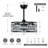 19" Modern Caged Crystal Ceiling Fan With Light Kit And Remote Control