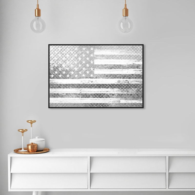 American - impression sur toile, Cadre flottant noir, H 25 po x l 37 po