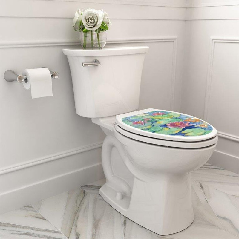 Adhésif décoratif pour siège de toilette Botanical Lily, Allongé